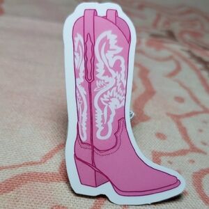 Pink Cowgirl Boot Sticker (K)